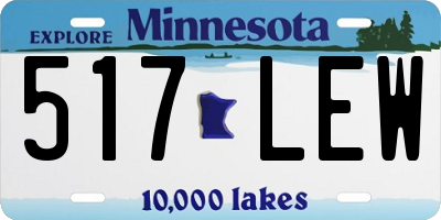 MN license plate 517LEW