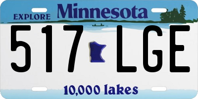 MN license plate 517LGE