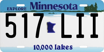 MN license plate 517LII