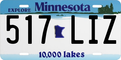 MN license plate 517LIZ