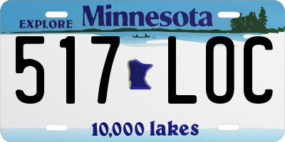 MN license plate 517LOC