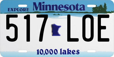 MN license plate 517LOE