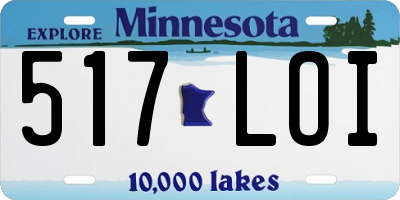 MN license plate 517LOI
