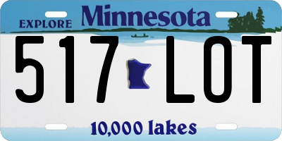 MN license plate 517LOT