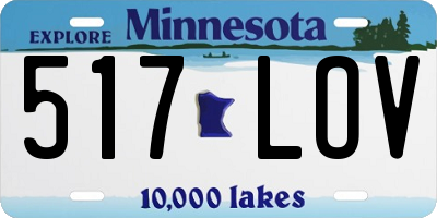 MN license plate 517LOV