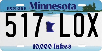 MN license plate 517LOX