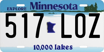 MN license plate 517LOZ