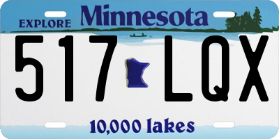 MN license plate 517LQX