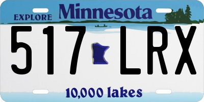 MN license plate 517LRX