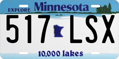 MN license plate 517LSX