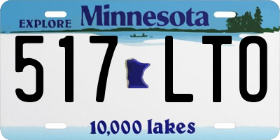 MN license plate 517LTO