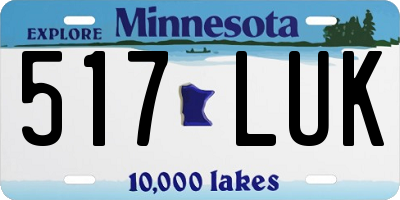 MN license plate 517LUK