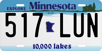 MN license plate 517LUN