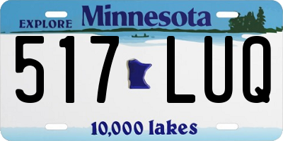 MN license plate 517LUQ