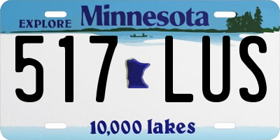 MN license plate 517LUS