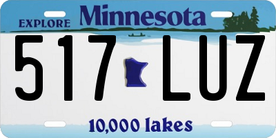 MN license plate 517LUZ