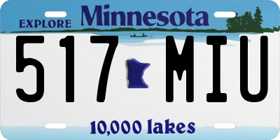 MN license plate 517MIU