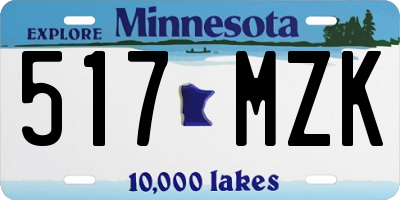 MN license plate 517MZK
