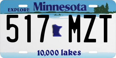 MN license plate 517MZT