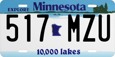 MN license plate 517MZU