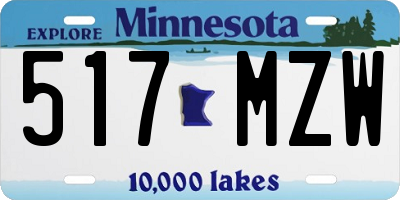 MN license plate 517MZW