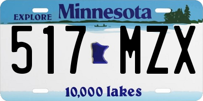 MN license plate 517MZX