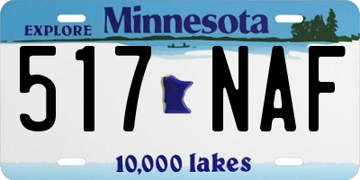 MN license plate 517NAF