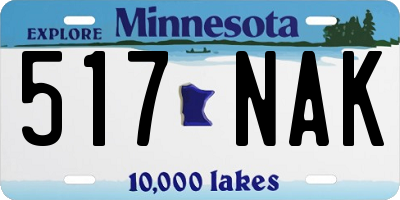 MN license plate 517NAK