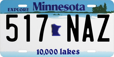 MN license plate 517NAZ