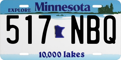 MN license plate 517NBQ