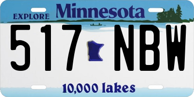 MN license plate 517NBW