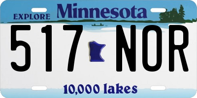 MN license plate 517NOR