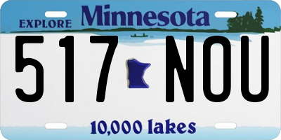 MN license plate 517NOU