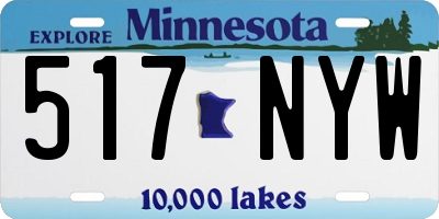 MN license plate 517NYW