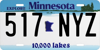 MN license plate 517NYZ