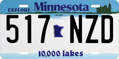 MN license plate 517NZD