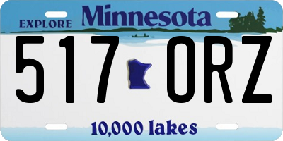 MN license plate 517ORZ