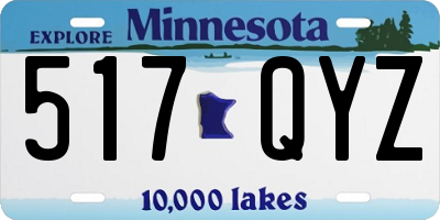 MN license plate 517QYZ