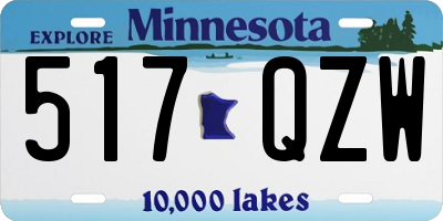 MN license plate 517QZW