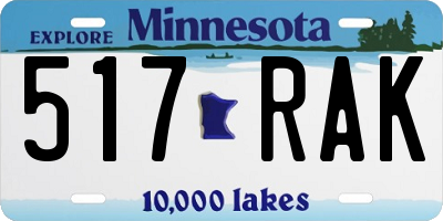 MN license plate 517RAK