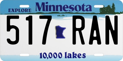 MN license plate 517RAN