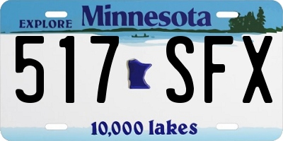 MN license plate 517SFX