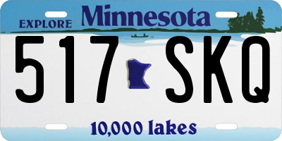 MN license plate 517SKQ