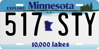MN license plate 517STY