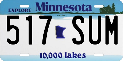 MN license plate 517SUM