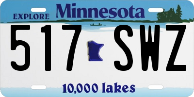 MN license plate 517SWZ