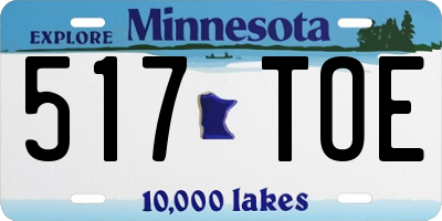 MN license plate 517TOE