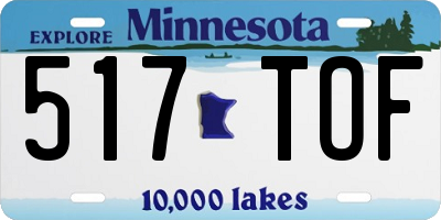 MN license plate 517TOF