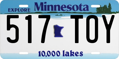 MN license plate 517TOY