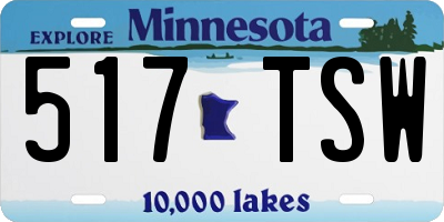MN license plate 517TSW